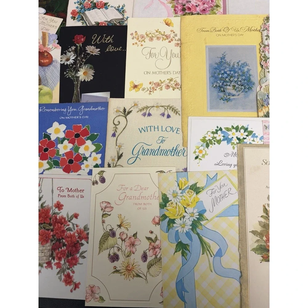 Vintage Mother's Day Greeting Cards Fronts ONLY Scrapbooking Crafts Lot of 50+